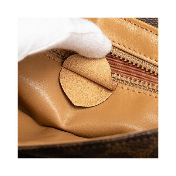 Pre Loved Celine Macadam Coated Canvas Crossbody Women Brown Crossbody Bags - Picture 7 of 8